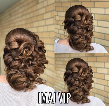 a woman with a very long hair and a very cute hairdo