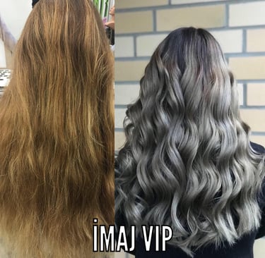 a woman with long hair and grey hair, with the words, i am a