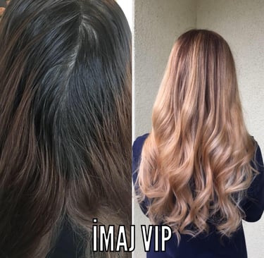 a woman with long hair and a long haircut