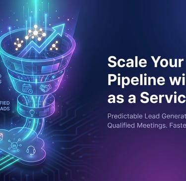 Digital sales funnel graphic for SaaS pipeline growth using SDR as a service and lead generation.