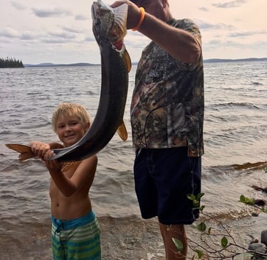 Huge fish fishing with family