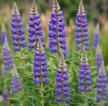growing lupine flowers in garden