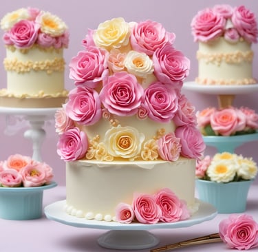 beautiful buttercream flower cake