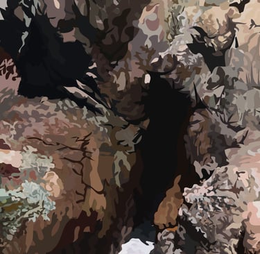 BIG SUR – Scenic California Coast Big Sur Art (vector hyperrealism) detail 3