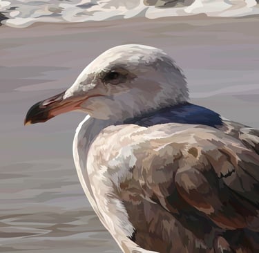 huntington beach pier illustration (vector hyperrealism - detail 3)