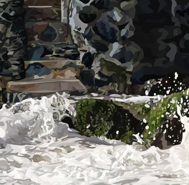 Laguna Beach PIRATE TOWER vector art - detail 6