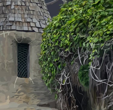 Laguna Beach PIRATE TOWER vector art - detail 3