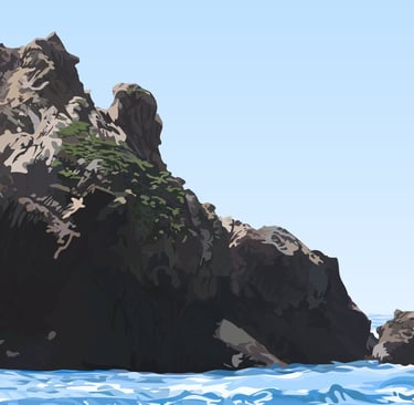 PURPLE SANDS OF TIME – Pfeiffer Beach Art (vector hyperrealism illustration) detail 2