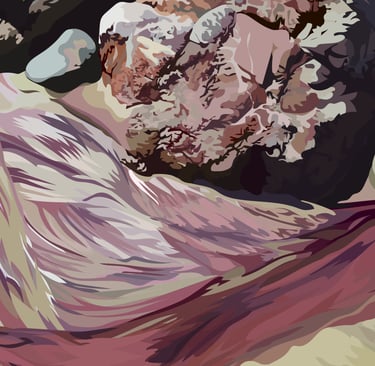 PURPLE SANDS OF TIME – Pfeiffer Beach Art (vector hyperrealism illustration) detail 3