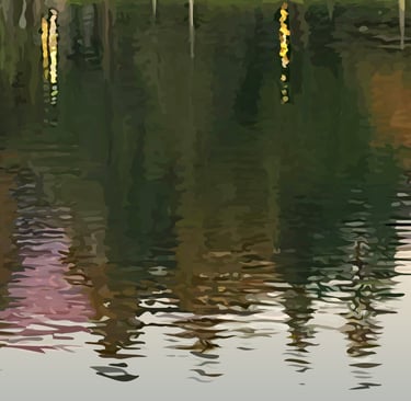 SANTA TRANQUILITY – Rancho Santa Margarita Lake Art Illustration detail 3