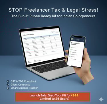 a person holding a phone and a laptop computer