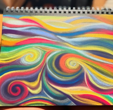 colorful pastel swirls representing Phoenix heat. featured in a virtual gallery at GPEC