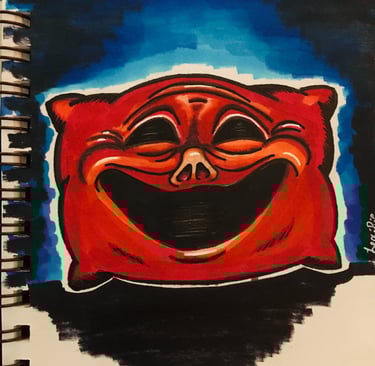 excited, elated, happy, overjoyed pillow.