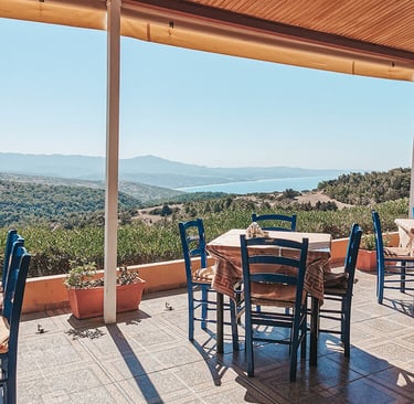 greece tavern with a beautiful view