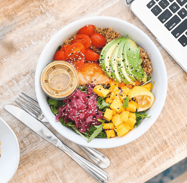 fresh meal bowl on the table