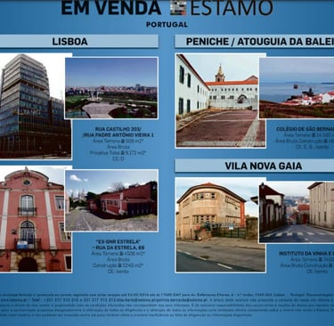 Anúncio de imóveis comercializados pela Estamo