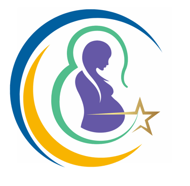 a pregnant woman with a star in the middle of her belly