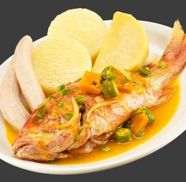 Escovitch Snapper, Yam, Banana 