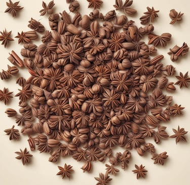 Clusters of small, reddish-brown seeds are spread out on plastic sheets placed on a concrete surface, likely for drying. In the background, there are large sacks, possibly containing similar materials.