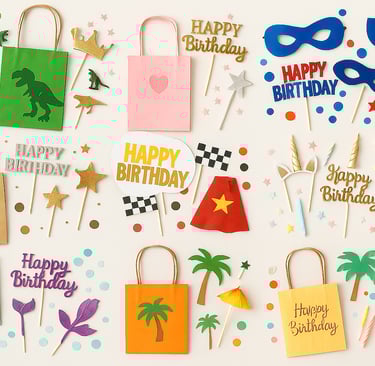 10 unique birthday party themes for kids including dinosaur, princess, superhero, and more custom 3D