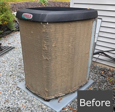 Condenser prior to cleaning - last cleaning 2 years prior!