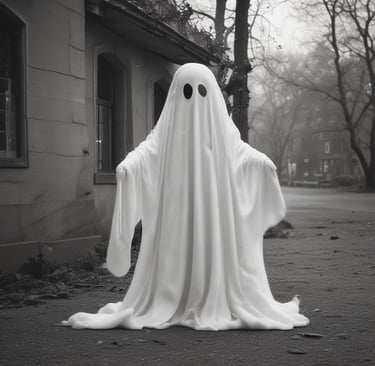 a close up of a ghost