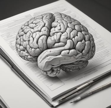 shallow focus of a diagram of a brain