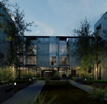 office-villas-courtyard-evening