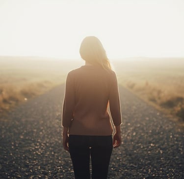 Accompagnement du deuil par l'hypnose - chemin symbolisant une traversée intérieure