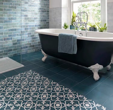 patterned tile bathroom remodeling