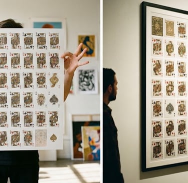 Full uncut sheet of custom playing cards for Kickstarter reward.