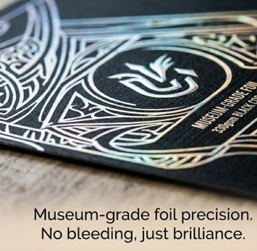 Cold foil printing details for Kickstarter playing cards