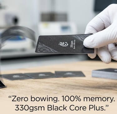 Layered structure of professional TCG black core cardstock