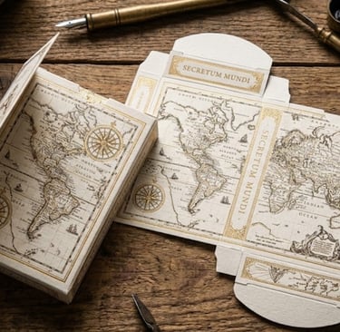 Playing card tuck box with custom interior printing pattern