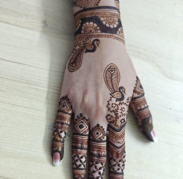 Simple back hand heena design