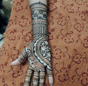 Half hand mehndi design 