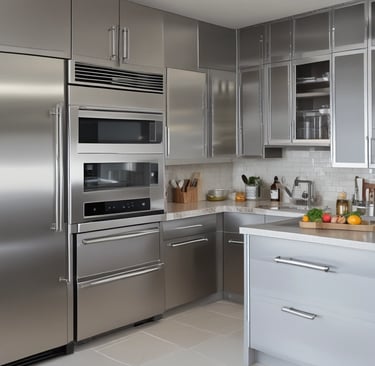 Švari nerūdijančio plieno virtuvė