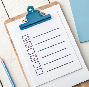 a clipboard with a checklist