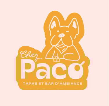 Logo chez Paco, tapas et bar d'ambiance - soleado studio Liège - mascotte