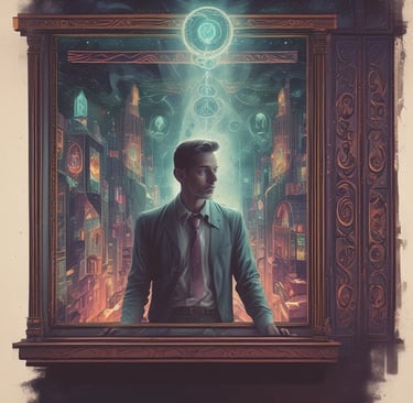 A person holding a book titled 'A Storytelling Workbook for Beginners' while sitting on a sofa. The book cover features a heart design with the words 'people,' 'problem,' 'purpose,' and 'plan.' The setting includes a coffee table with a notebook, pen, and eyeglasses, and a decorative diffuser in the foreground. The sofa has a gray quilted texture and a yellow pillow.