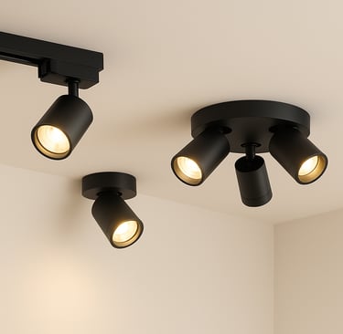 Opbouwspots in strak ontwerp voor GU10 lampen, zowel wit als zwart