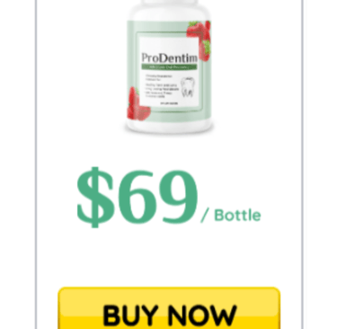 Bottle of ProDentim probiotic supplement supporting dental and gum health