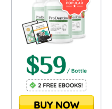 Bottle of ProDentim probiotic supplement supporting dental and gum health