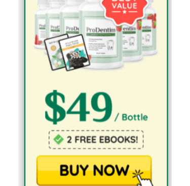 Bottle of ProDentim probiotic supplement supporting dental and gum health