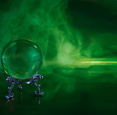 une boule de cristal qui symbolise la médiumnité