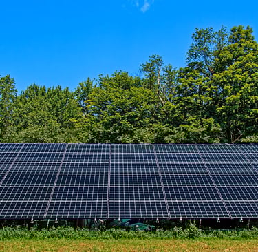 42-panel solar array that provides over 17 megawatts of renewable energy annually