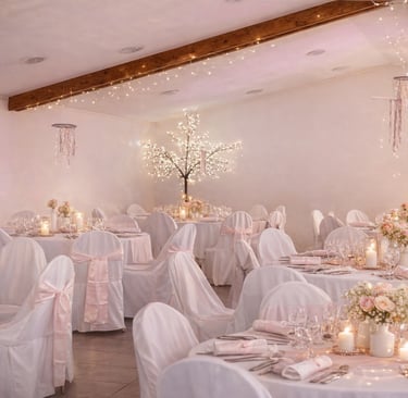 Décoration de salle de mariage élégante