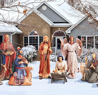 Elaborate outdoor quality Nativity set