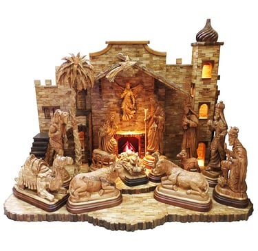 Olive wood Nativity set from Bethlehem