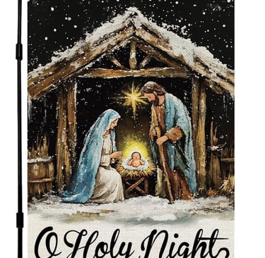 Outdoor Nativity yard flag